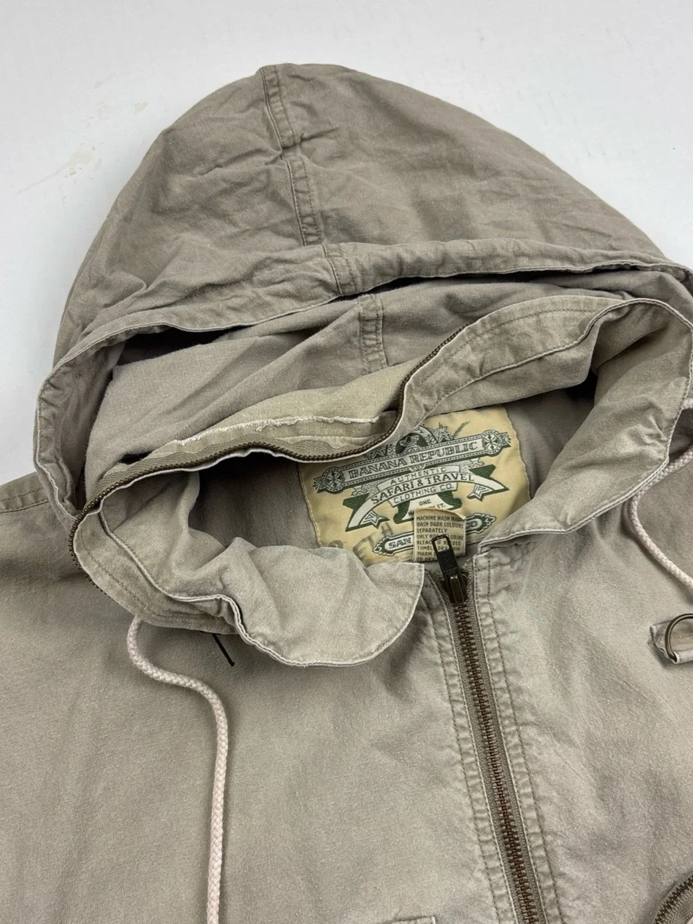 Vintage Banana Republic Safari Travel XL Vest Tan Khaki Cotton Pockets Hunt